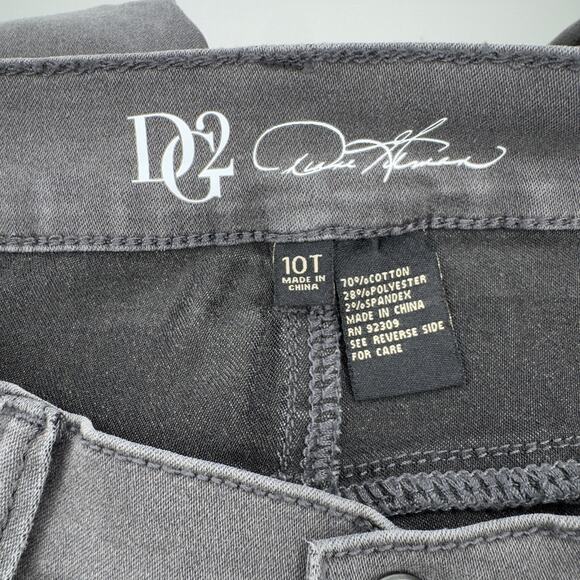 DG2 Diane Gilman Virtual Stretch Scattered Pearl Girlfriend Jeans Gray Tall 10T - Picture 5 of 10